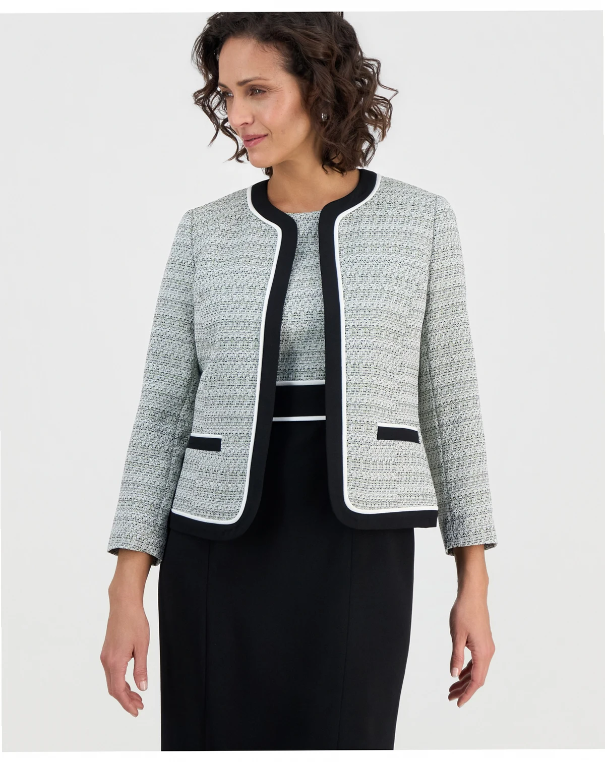 Women's Open-Front Tweed Jacket