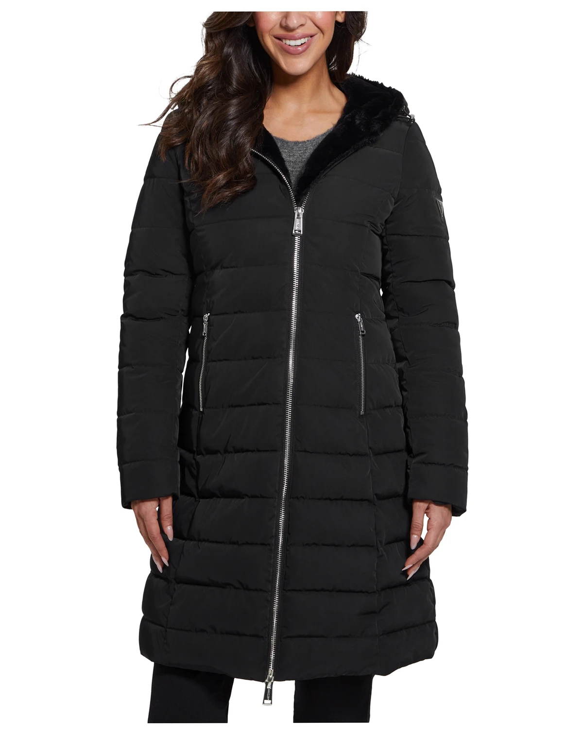 Women's Hooded Faux-Fur-Lined Puffer Coat