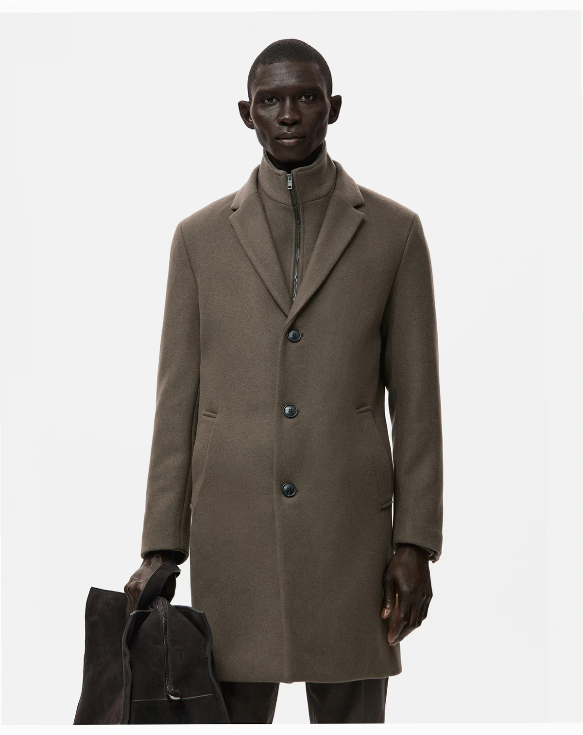 Men's Detachable Inner Collar Wool Coat
