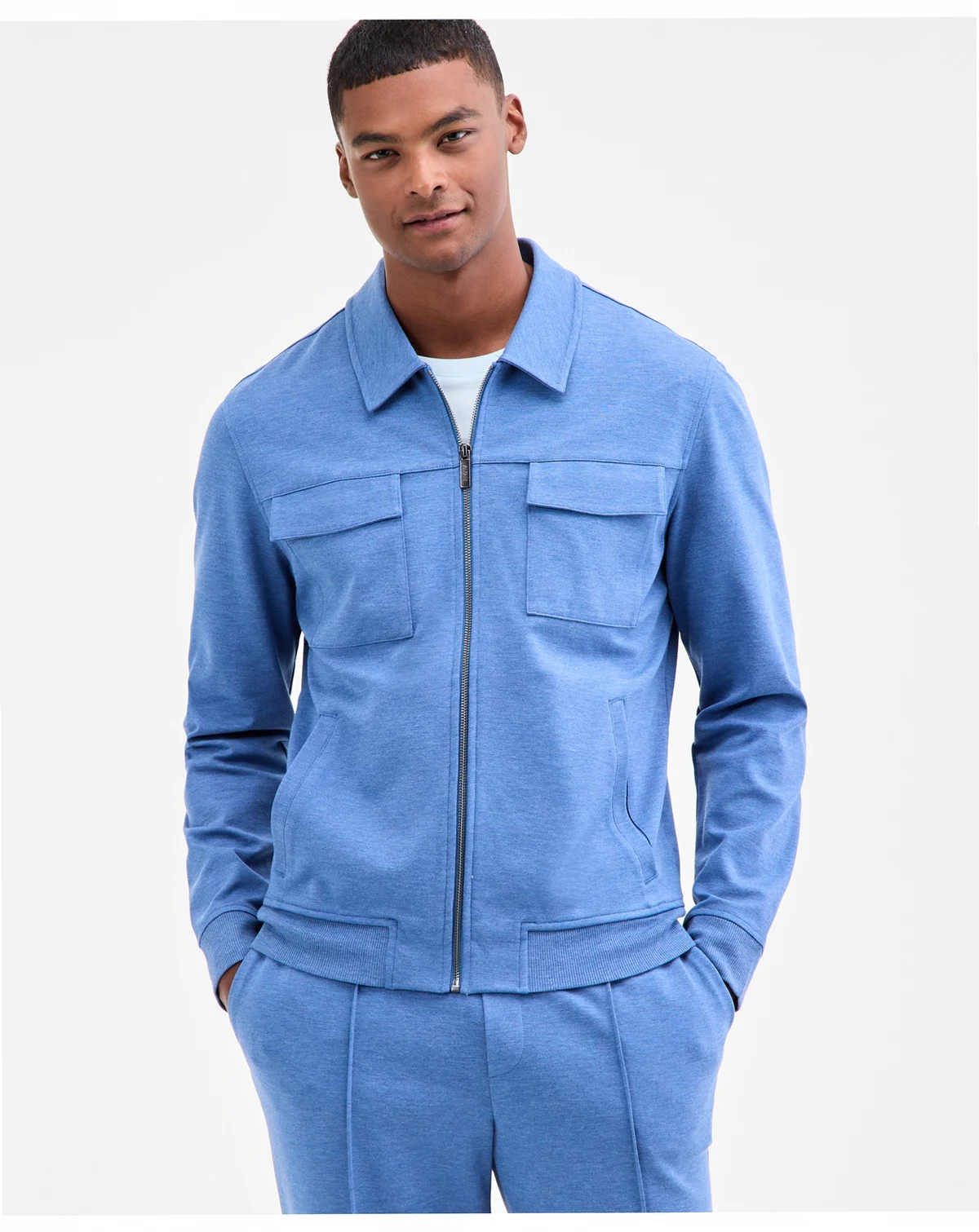 Men's Weekend Smart Zip-Front Stretch Knit Jacket, Macy's Exclusive