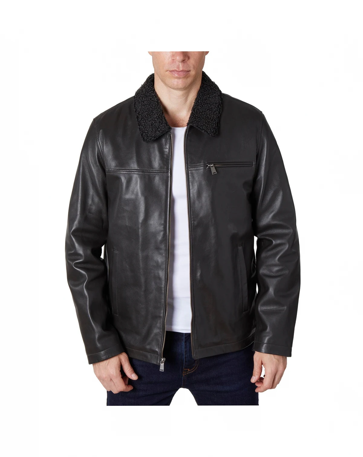 Men's Zipper Leather Jacket