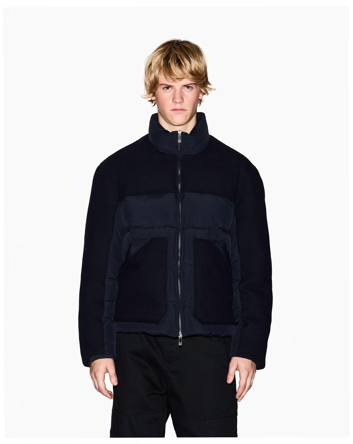 Men's Quilted Color Block Puffer Coat