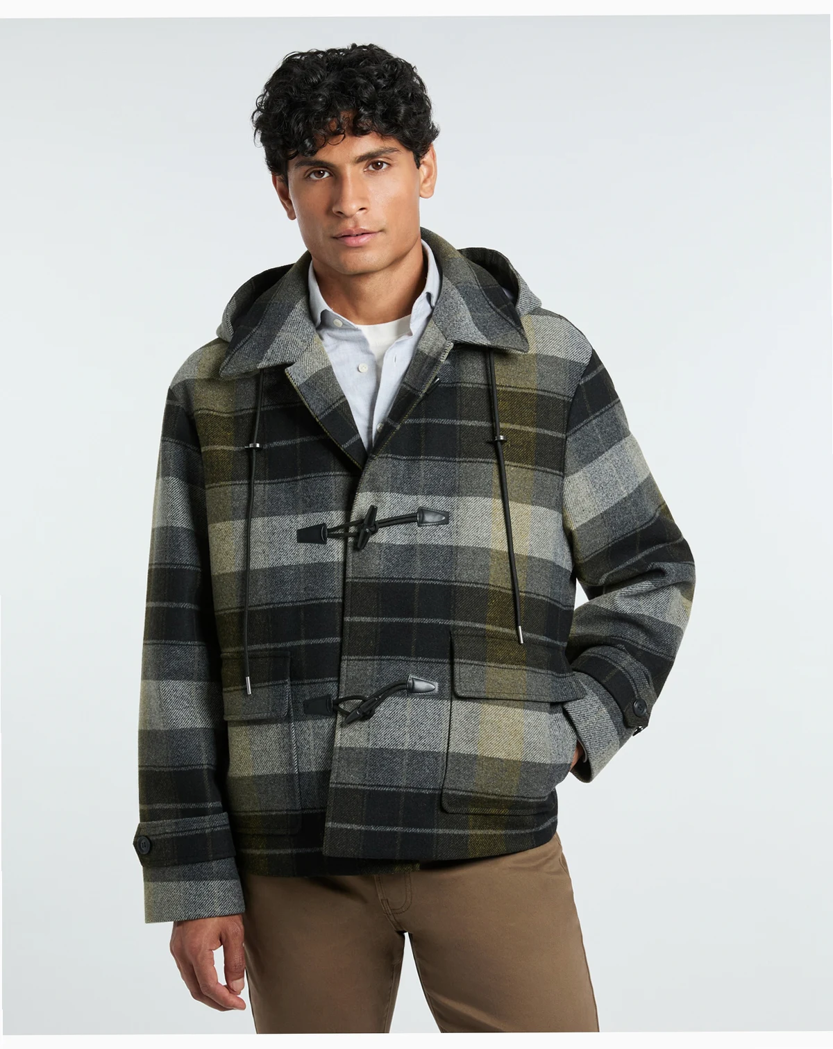 Men's Plaid Toggle Jacket
