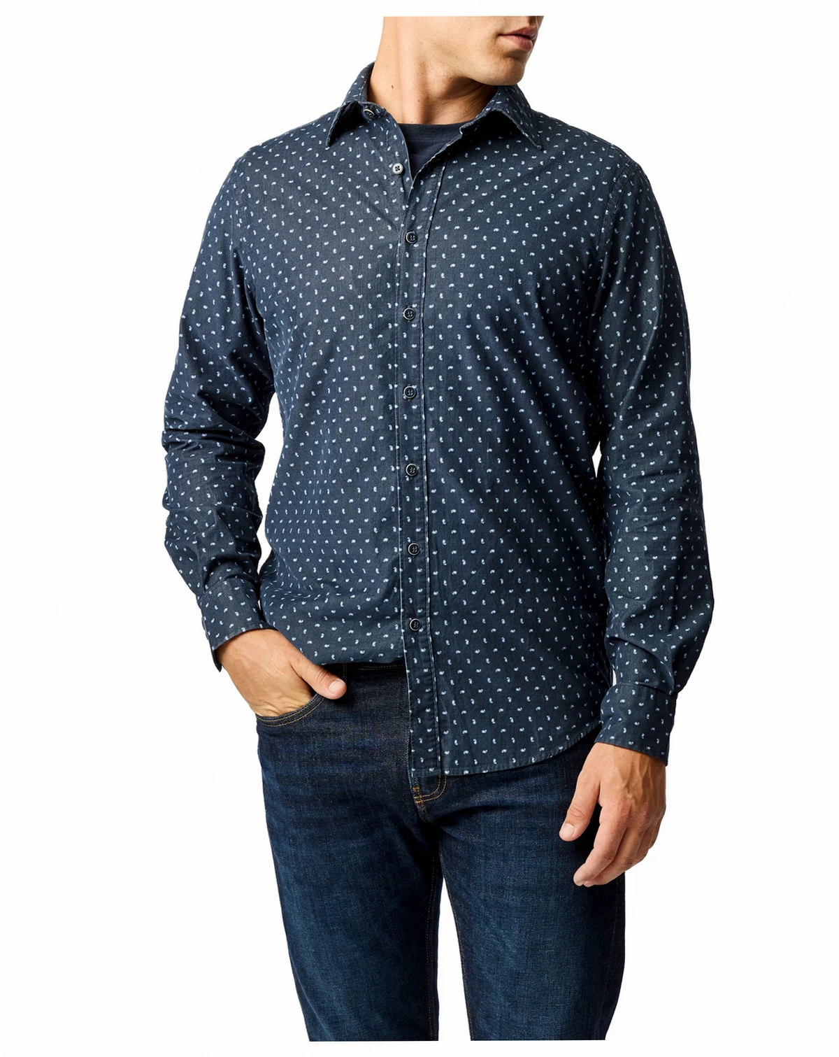 Men's Harrington Long Sleeve Slim Fit Shirt