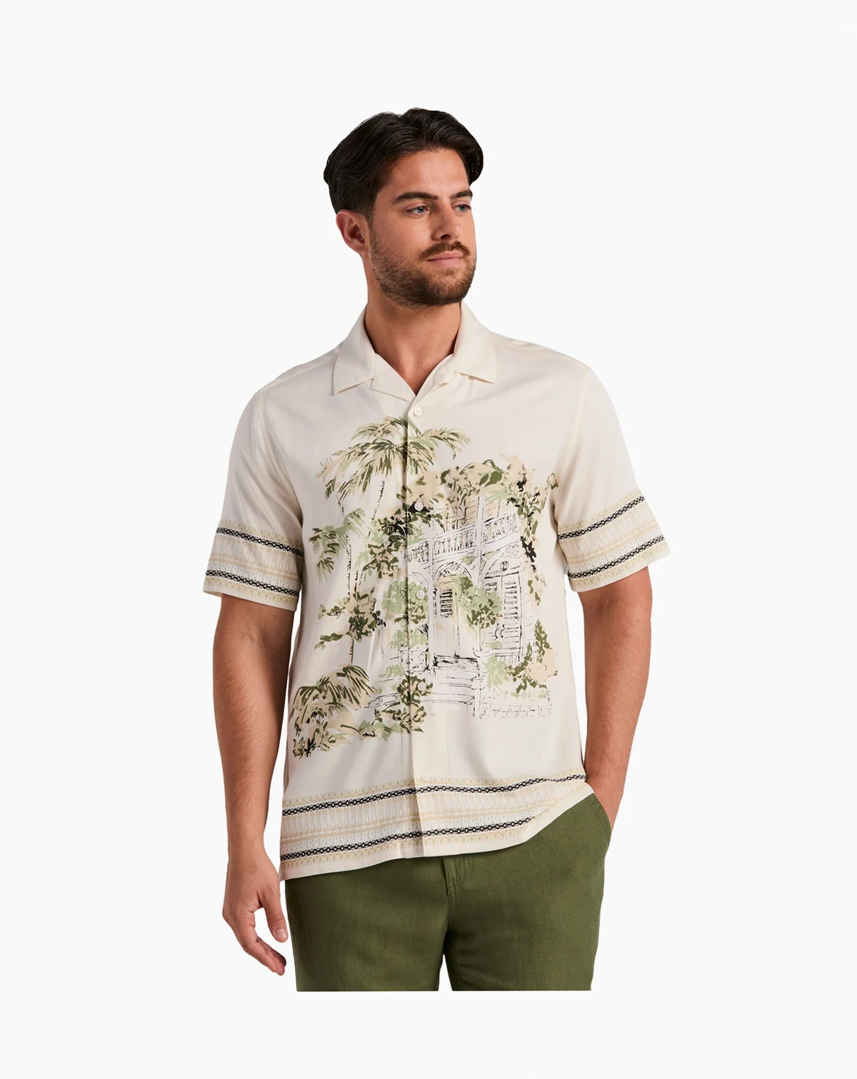 Men's Scenic Border Print