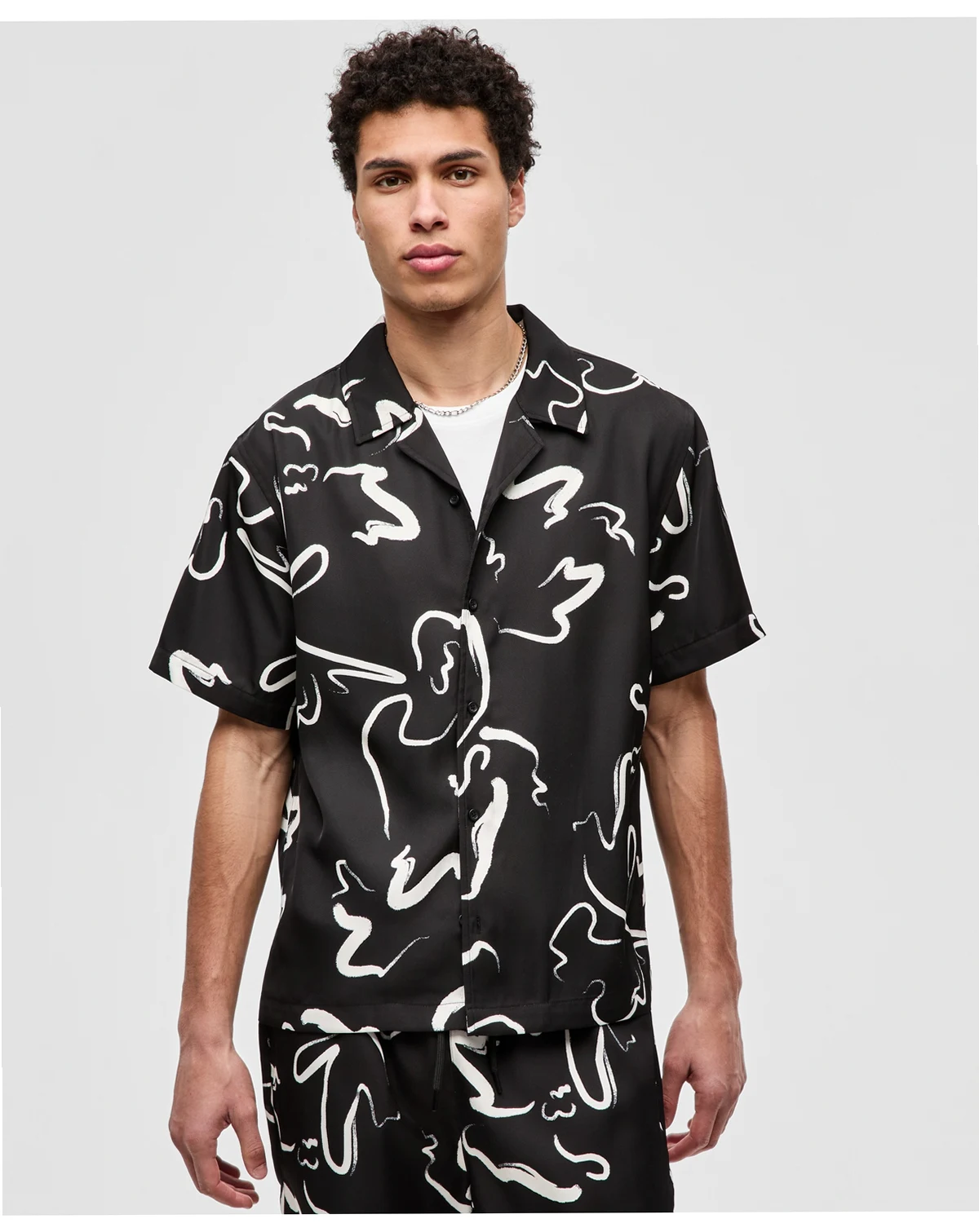 Men's Printed Woven Camp Shirt, Macy's Exclusive