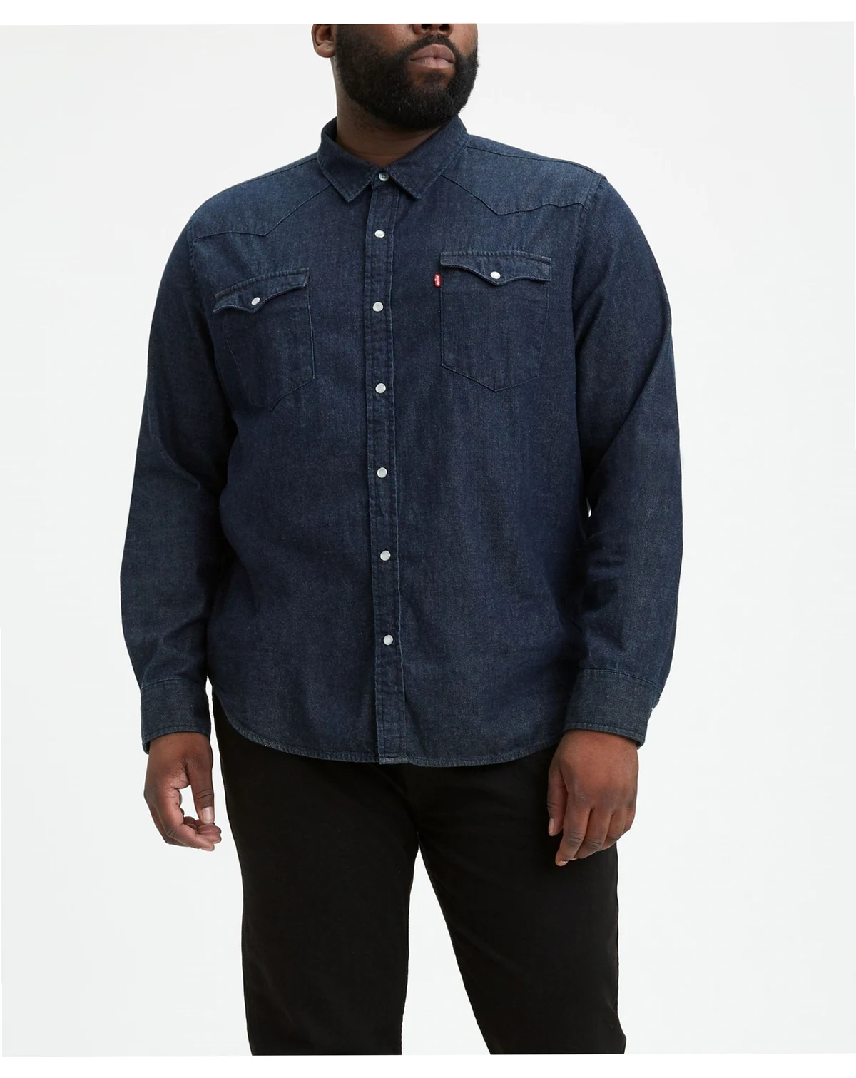Men's Big & Tall Classic Western Long Sleeve Denim Shirt