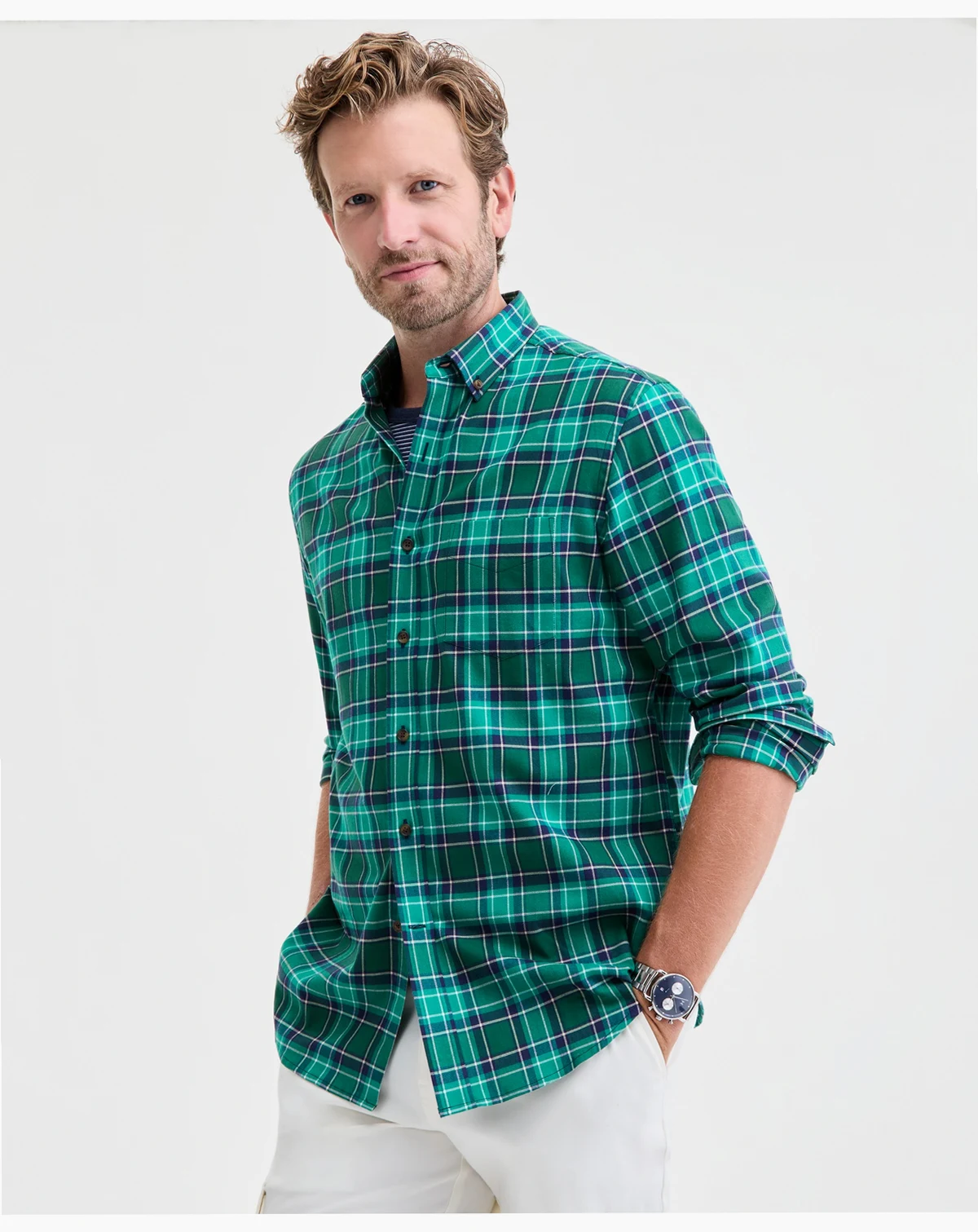 Men's Brushed Cotton Button-Down Shirt, Macy's Exclusive