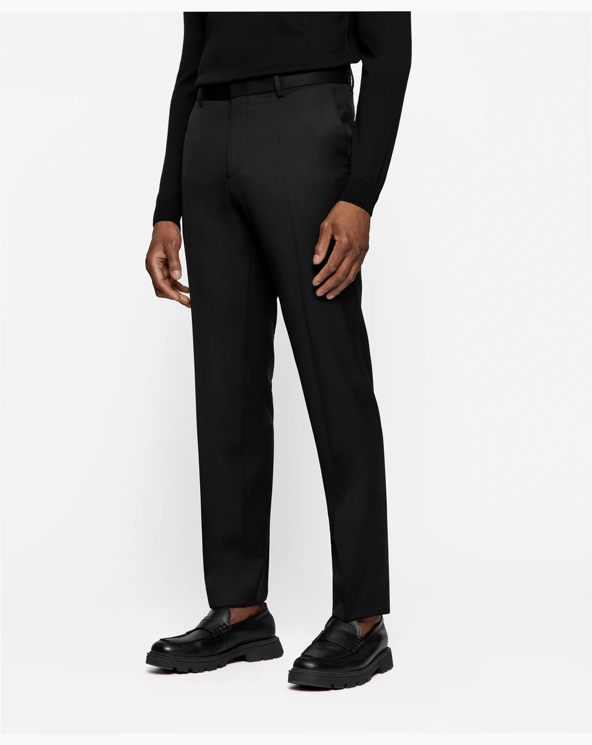 BOSS by Men's Virgin-Wool Serge Slim-Fit Pants