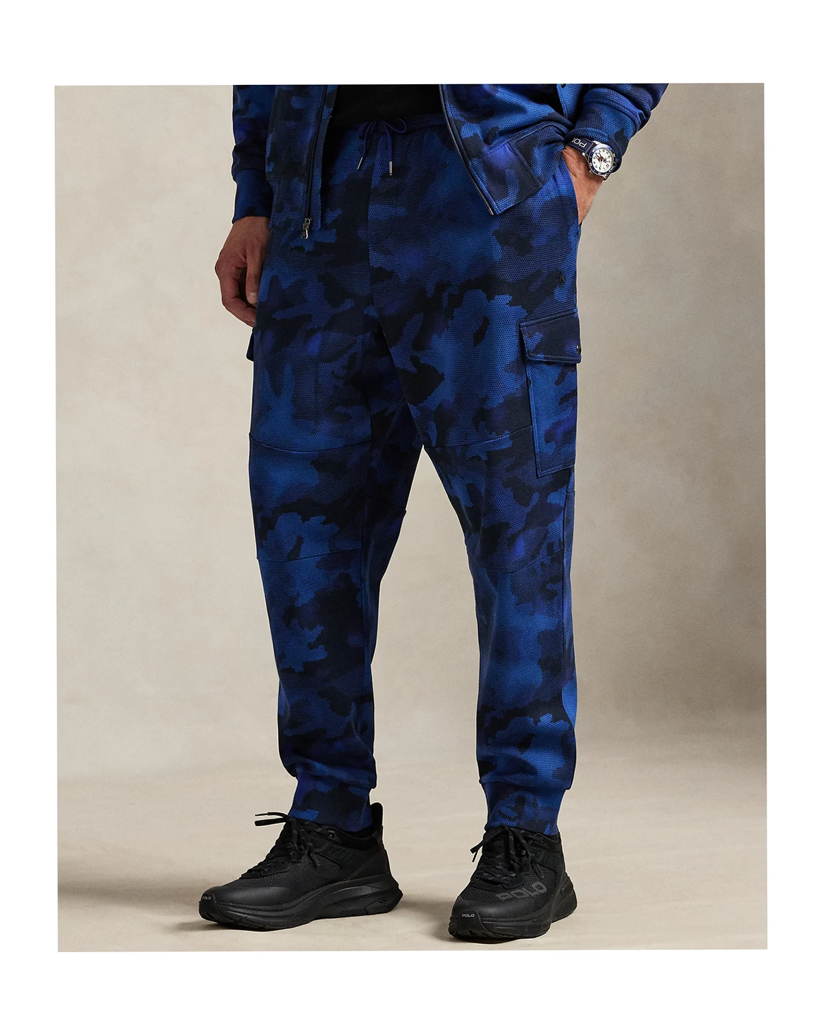 Men's Big & Tall Camo Print Cargo Jogger Pants