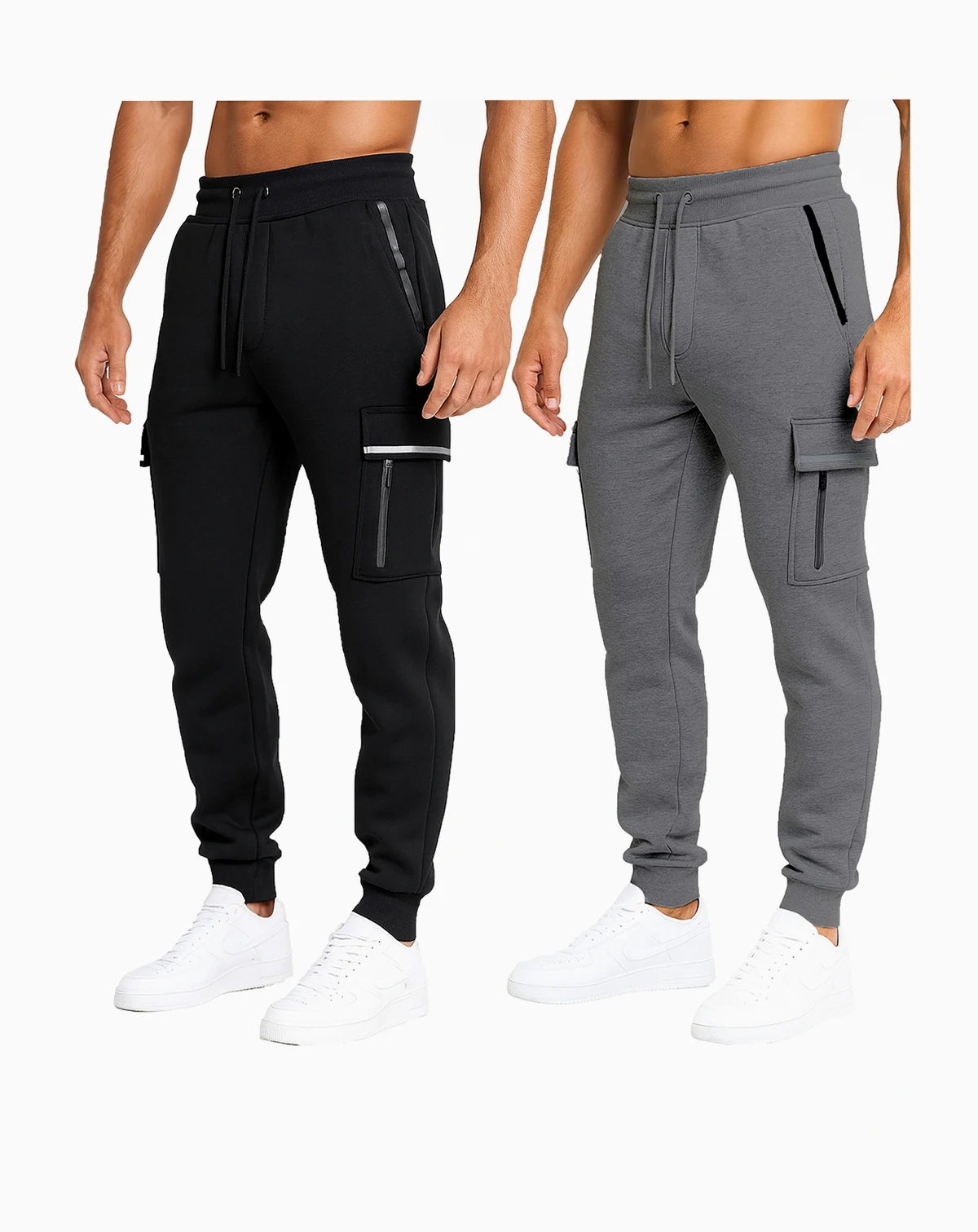 Men's Slim-Fit Tech Fleece Cargo Jogger Pants, 2-Pack