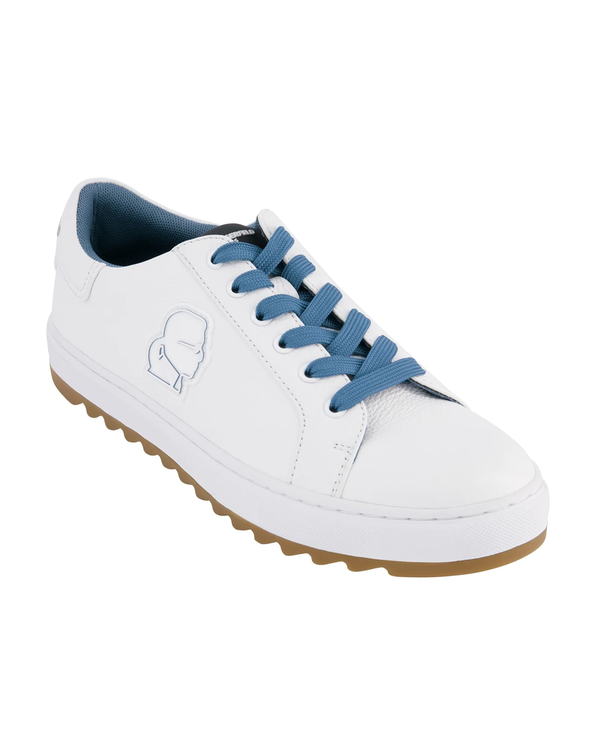 Men's Tumbled Leather Karl Head Patch Sneakers