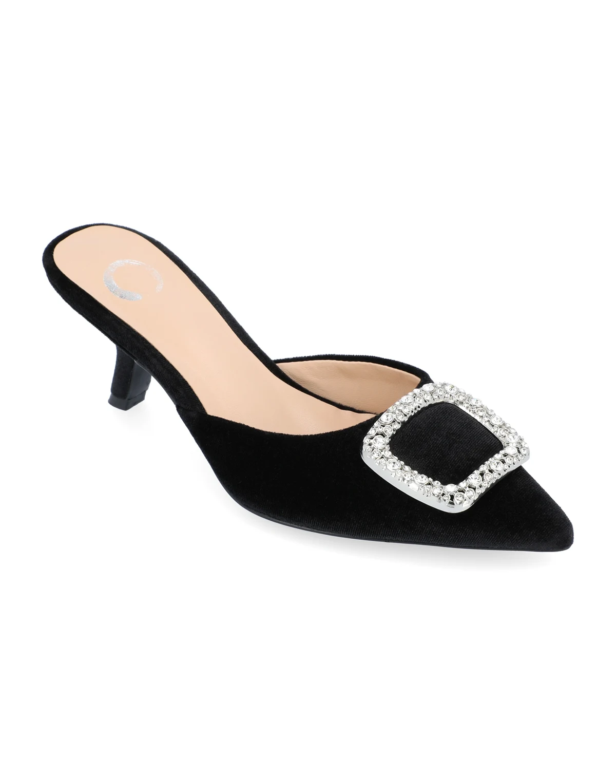 Women's Rishie Ornamented Kitten Heel Velvet Mules