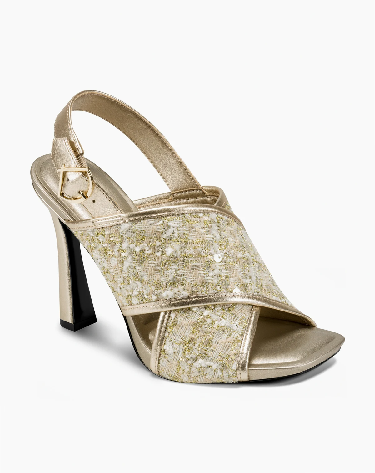 Colbie Crossband Sequin Dress Sandals