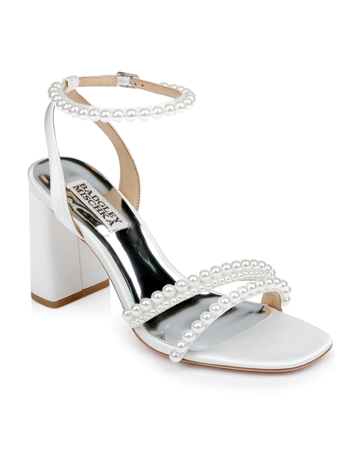 Women's Feisty Cultivated Pearl Detail Block Heel Evening Sandals