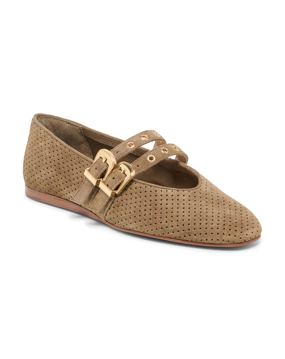Women's Baylee Grommet Double Strap Mary Jane Flats