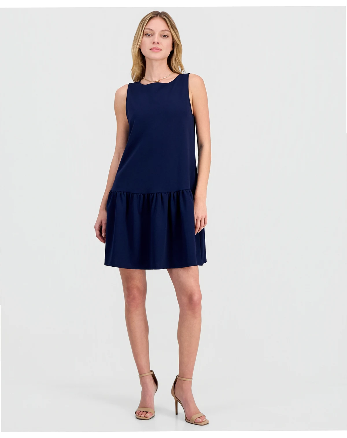 Petite Drop-Waist Sleeveless Dress