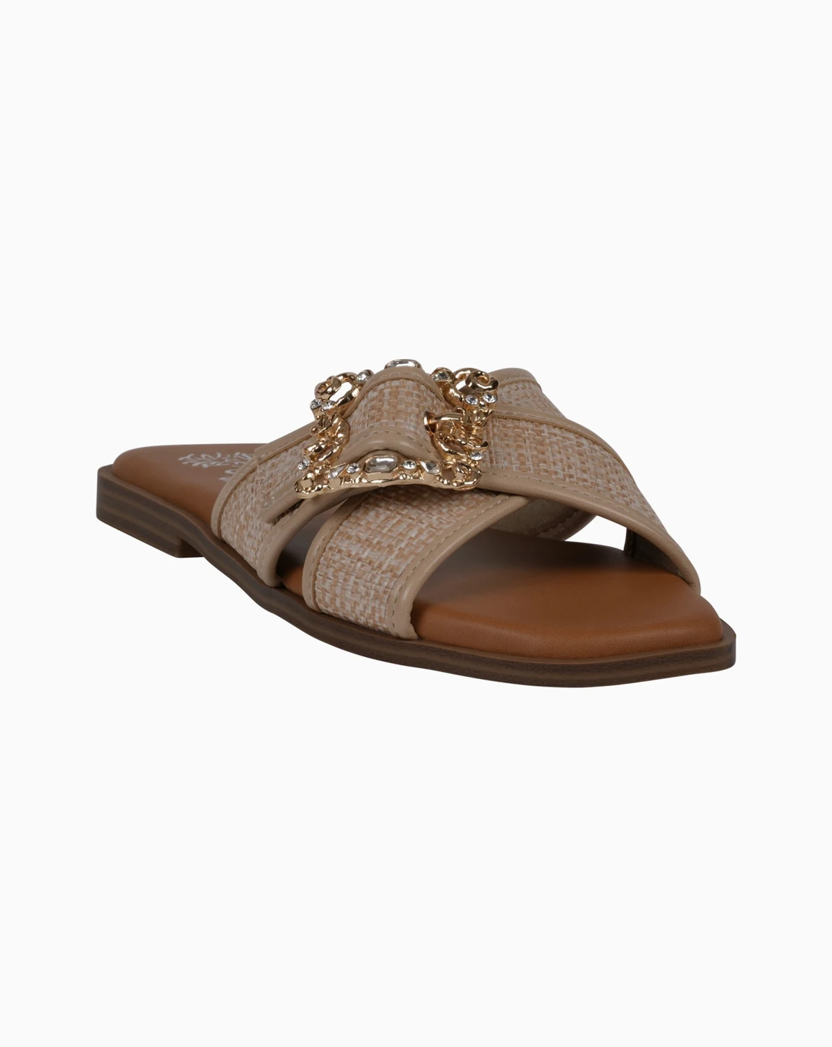 Women's Ivy Embellished Buckle Slide Flat Sandals