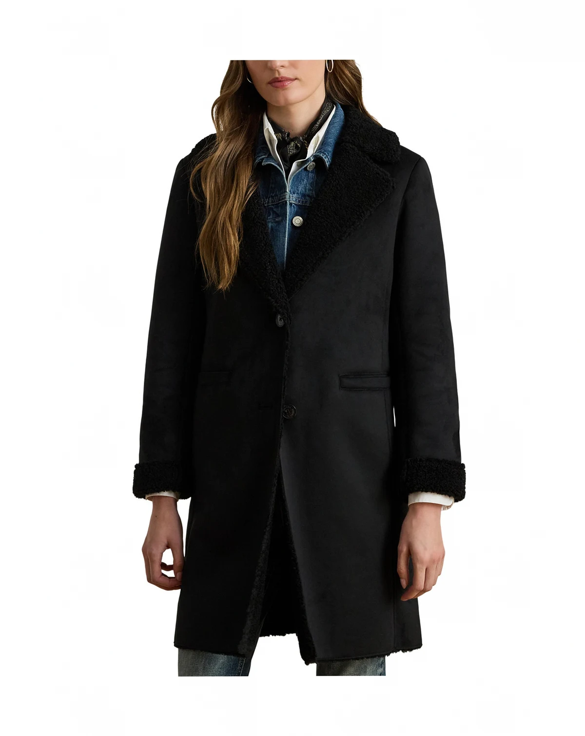 Women's Lapel Collar Shearling Jacket