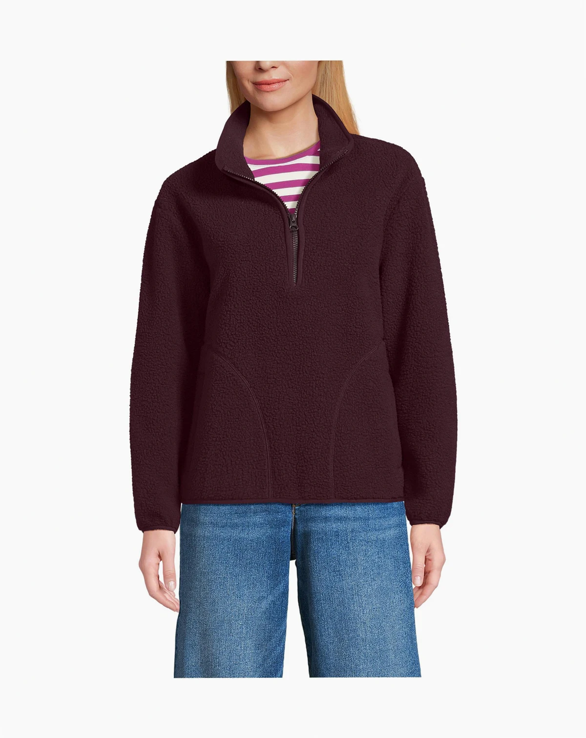 Women's Half Zip Cozy High Pile Fleece Pullover