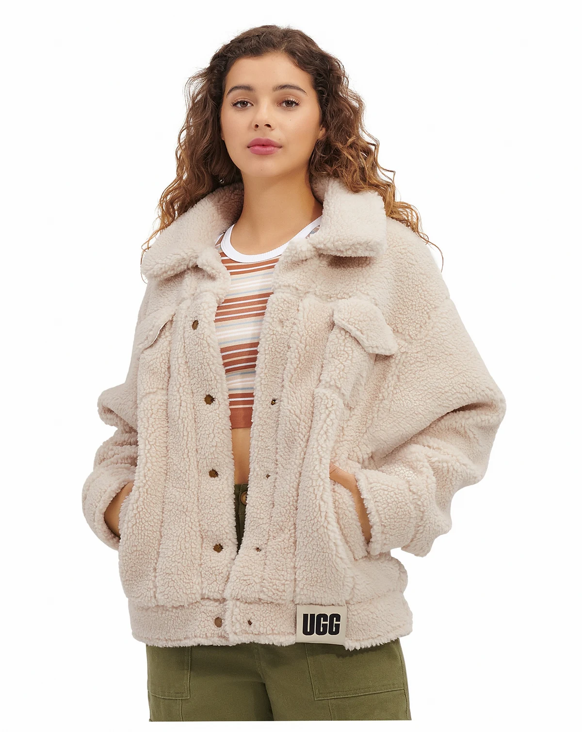 UGG Women's Frankie Sherpa Fleece Trucker Jacket