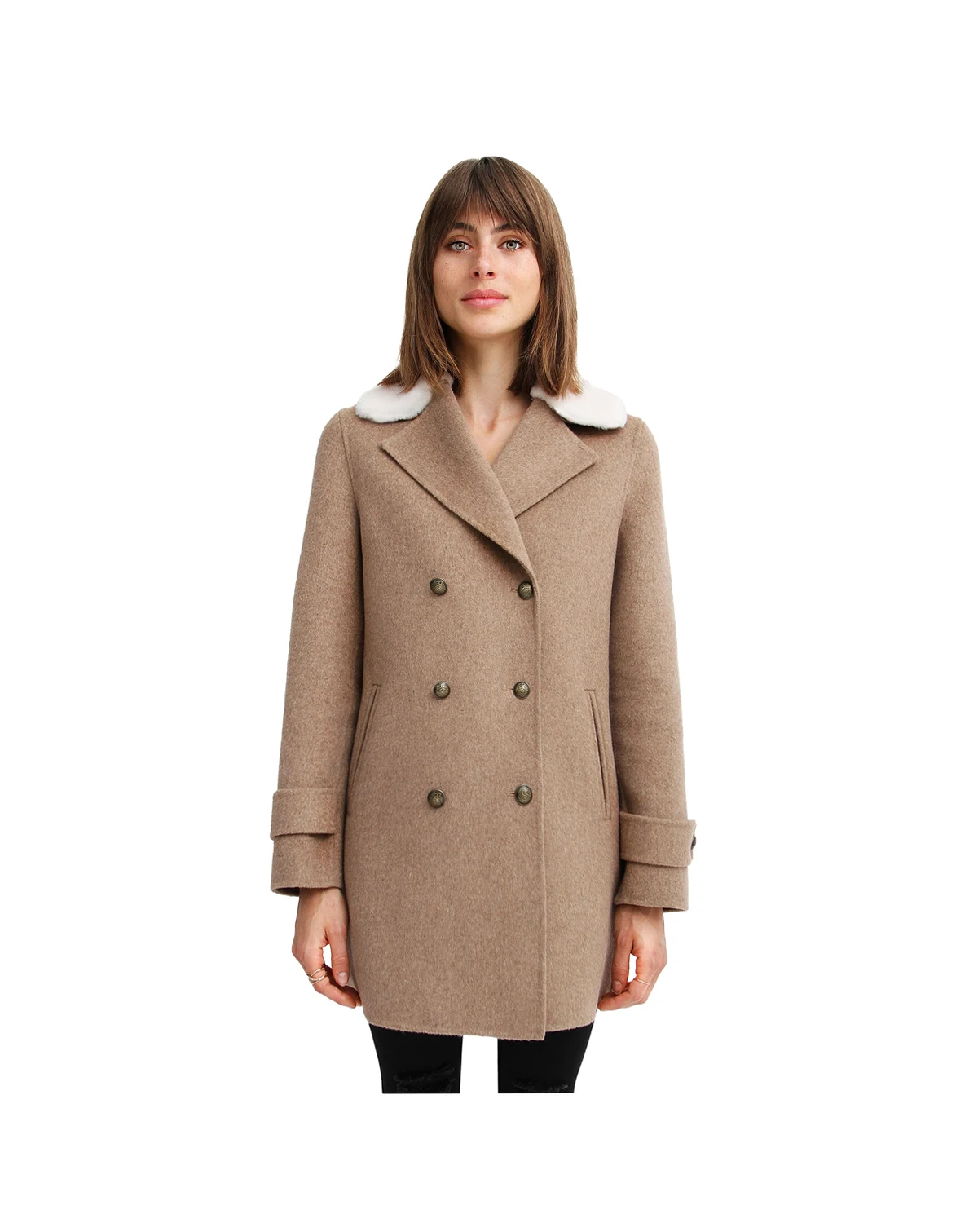 Women's Liberty Sherpa Collar Wool Blend Coat