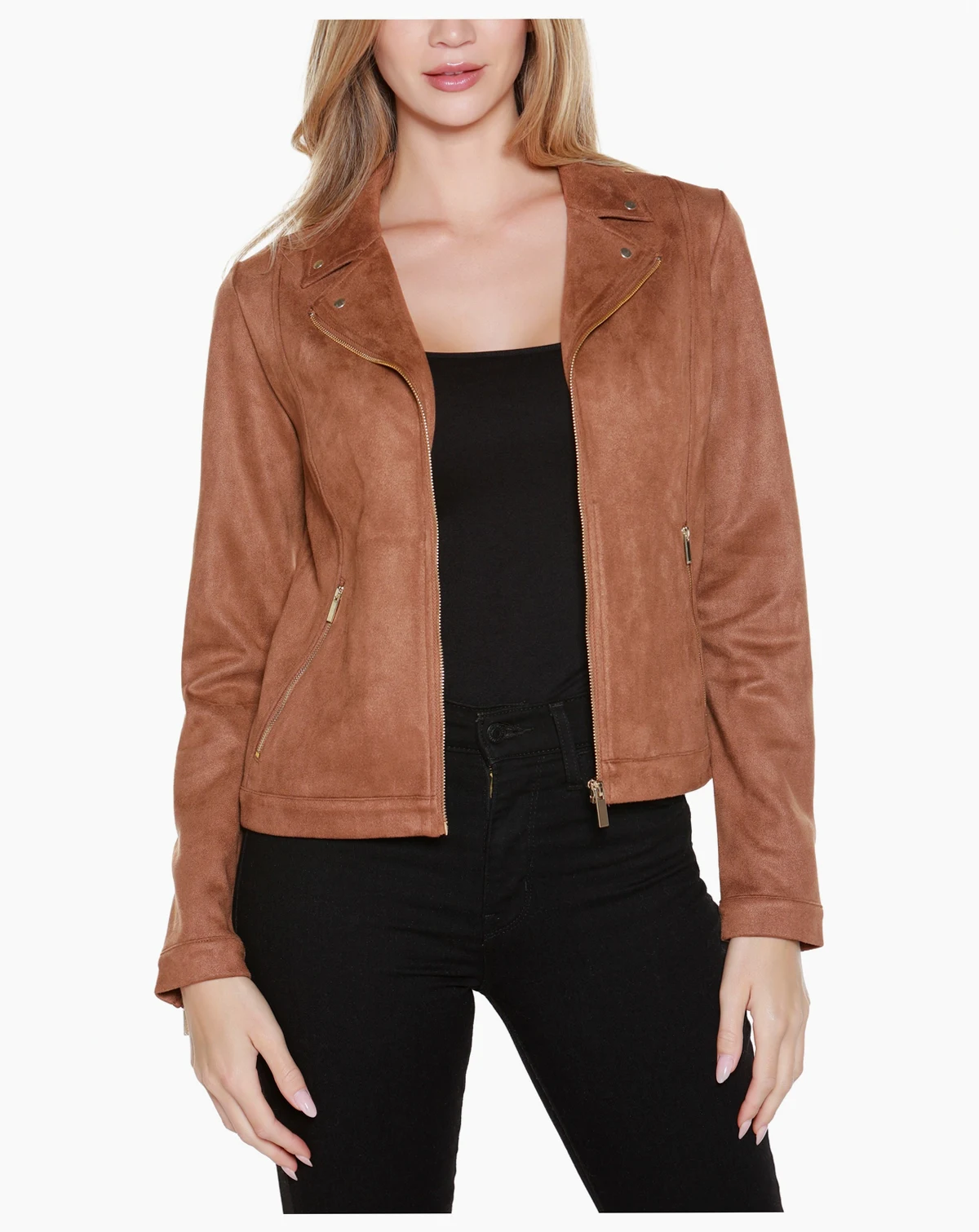Women's Faux-Suede Moto Jacket