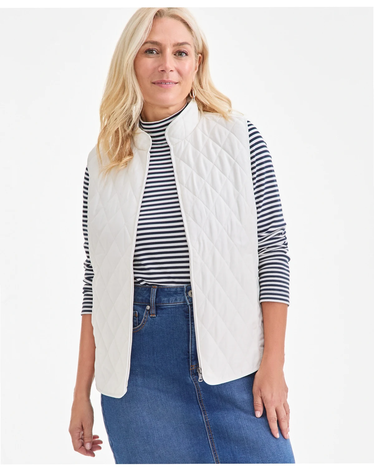 Women's Quilted Mock-Neck Vest, Created for Macy's