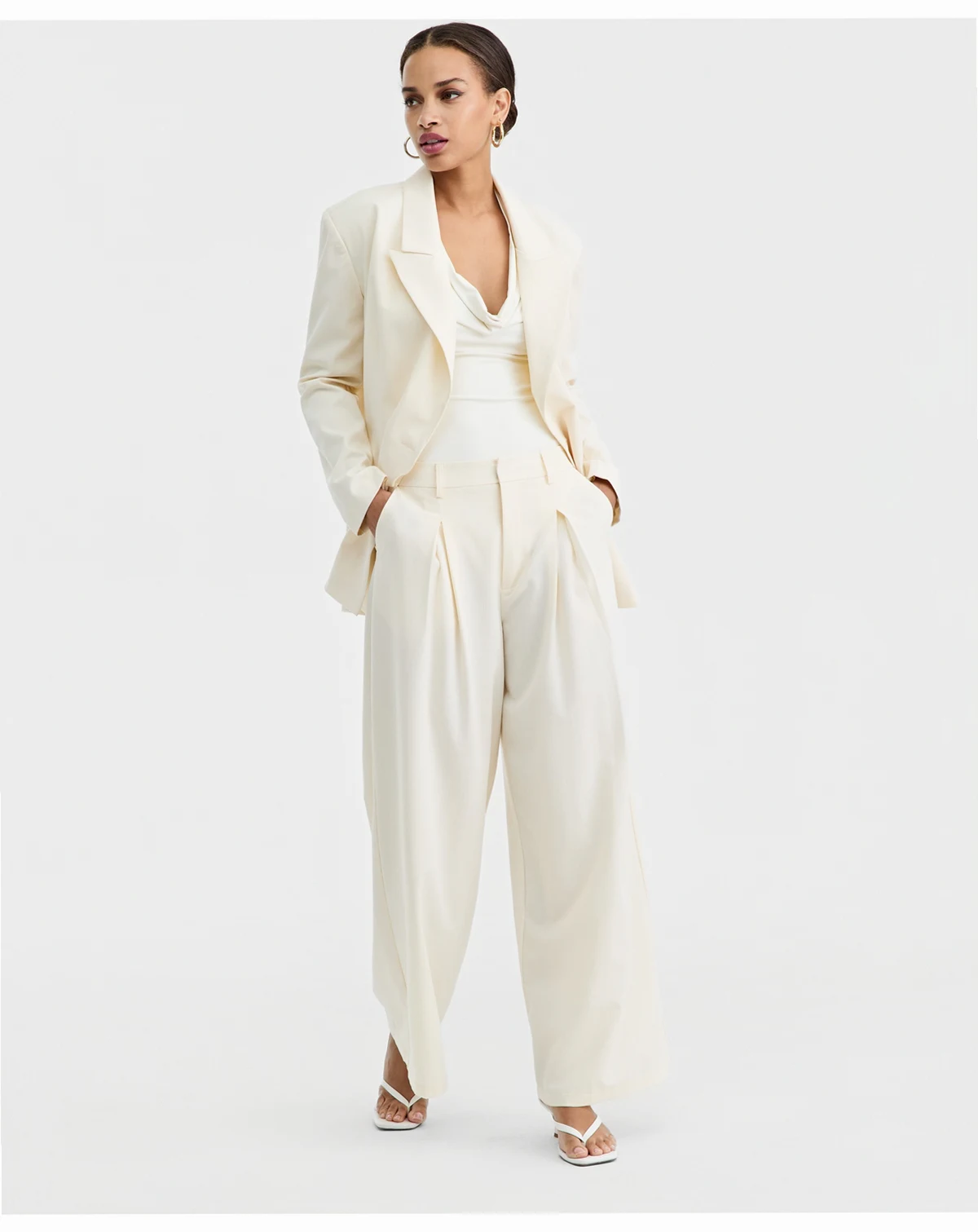 Women's High-Rise Pleat-Front Wide-Leg Pants, Macy's Exclusive