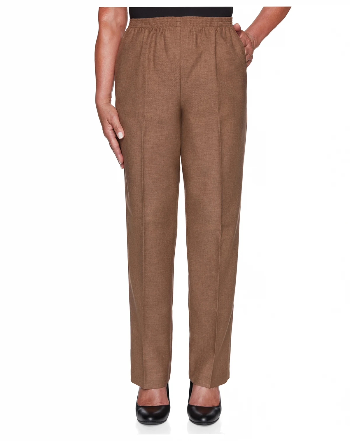 Petite Short Classic Textured Solid Pull-On Pants