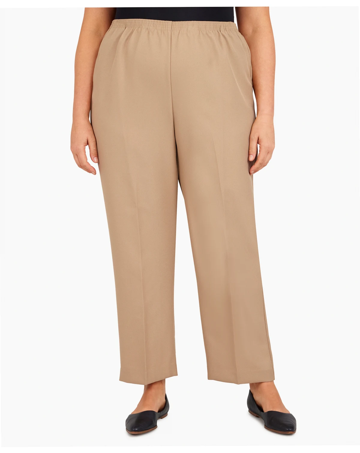 Plus Size Classic Pull-On Straight-Leg Average Length Pants