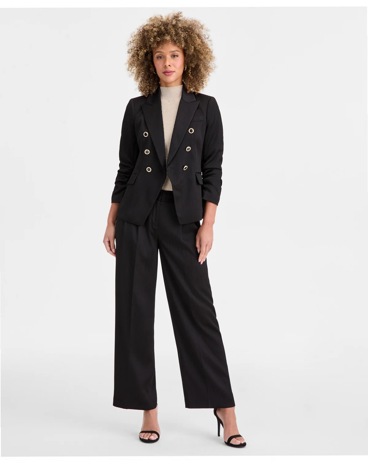 Women's Textured-Satin Wide-Leg Trousers