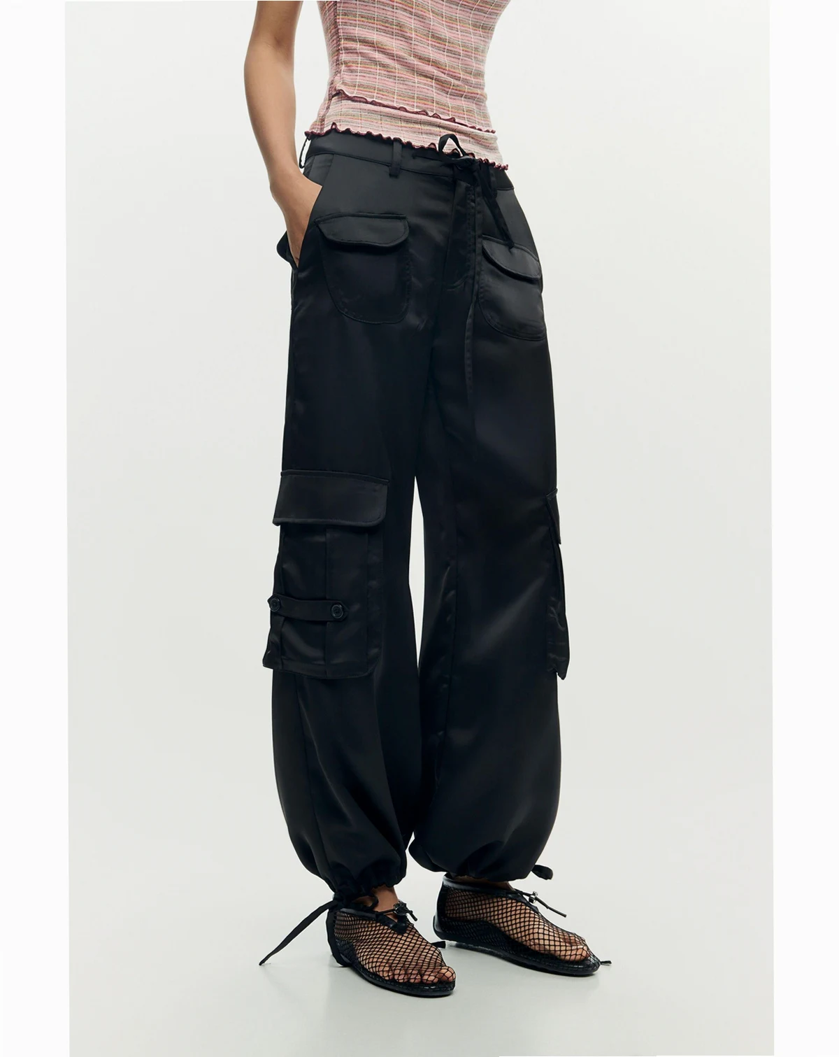 Women's Satin cargo pants