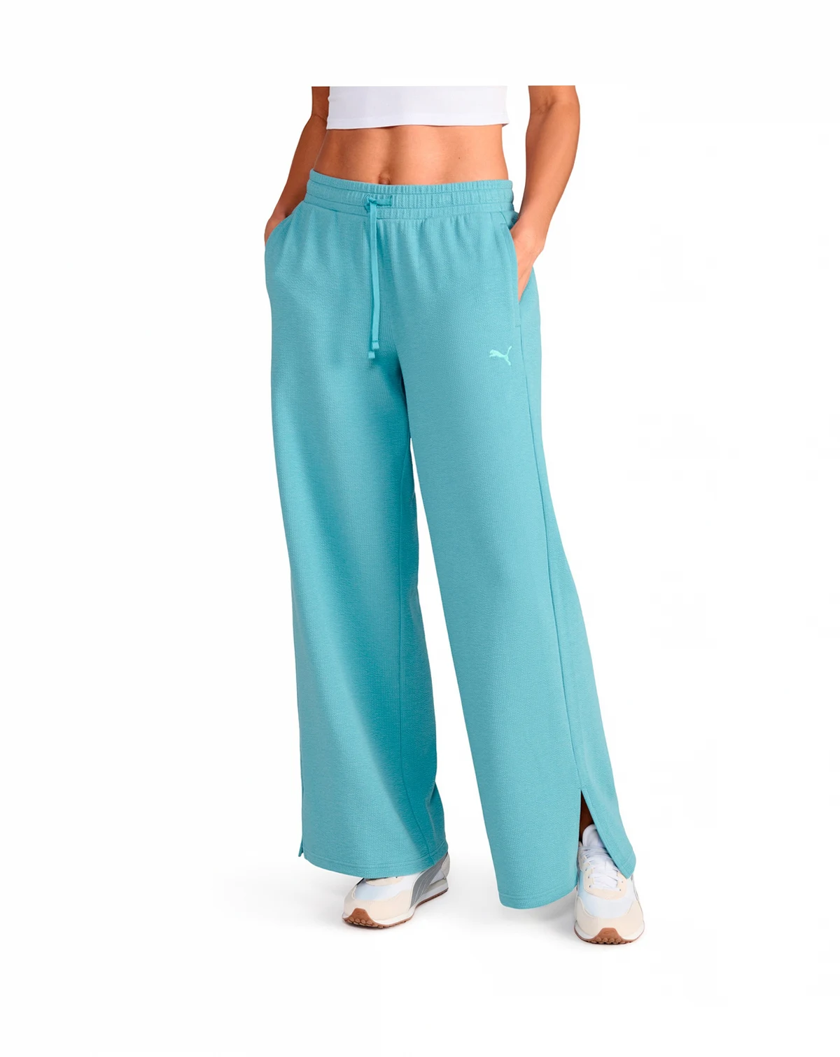Women's Textured Knit Wide Leg Pants