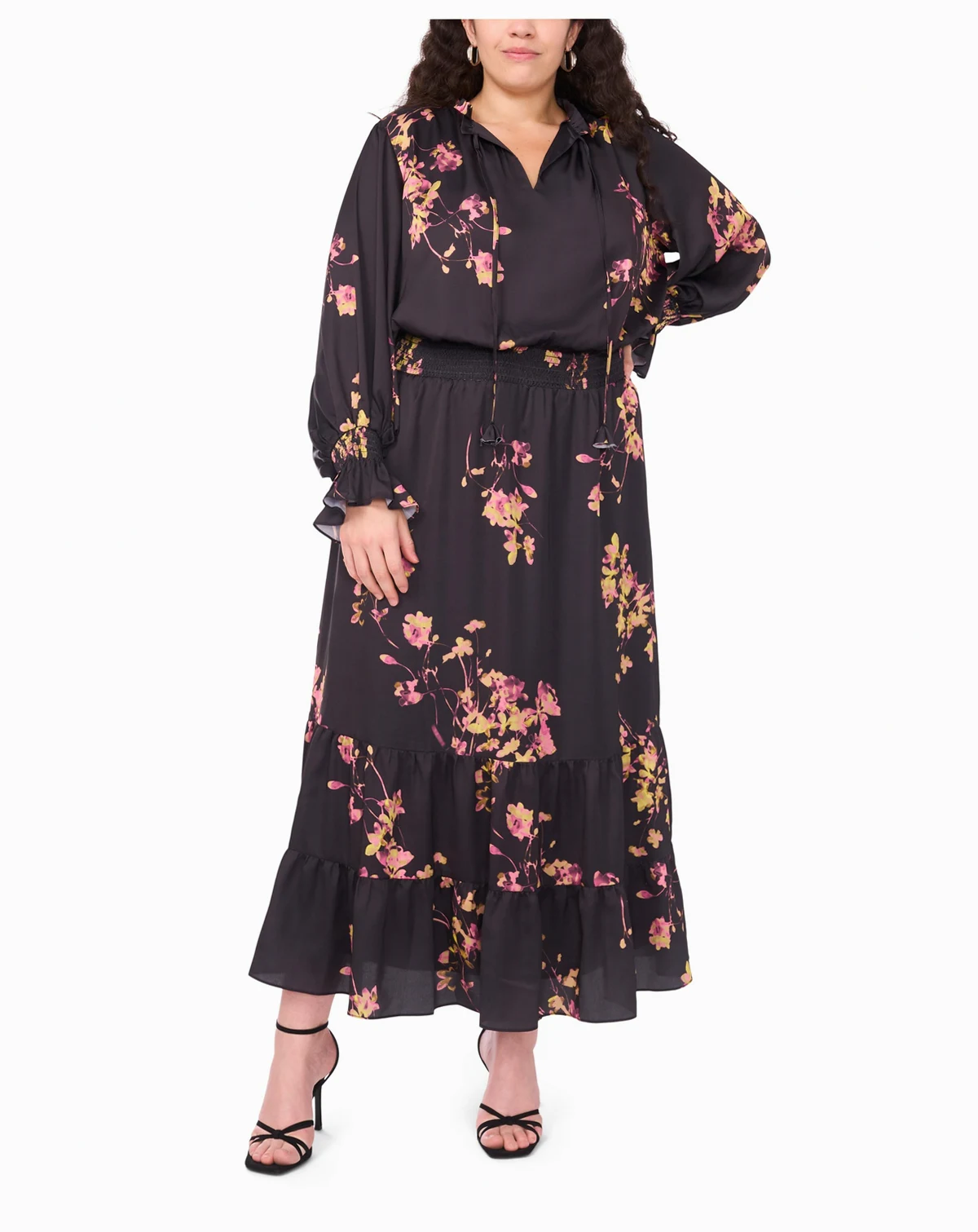 Plus Size Long-Sleeve Maxi Dress