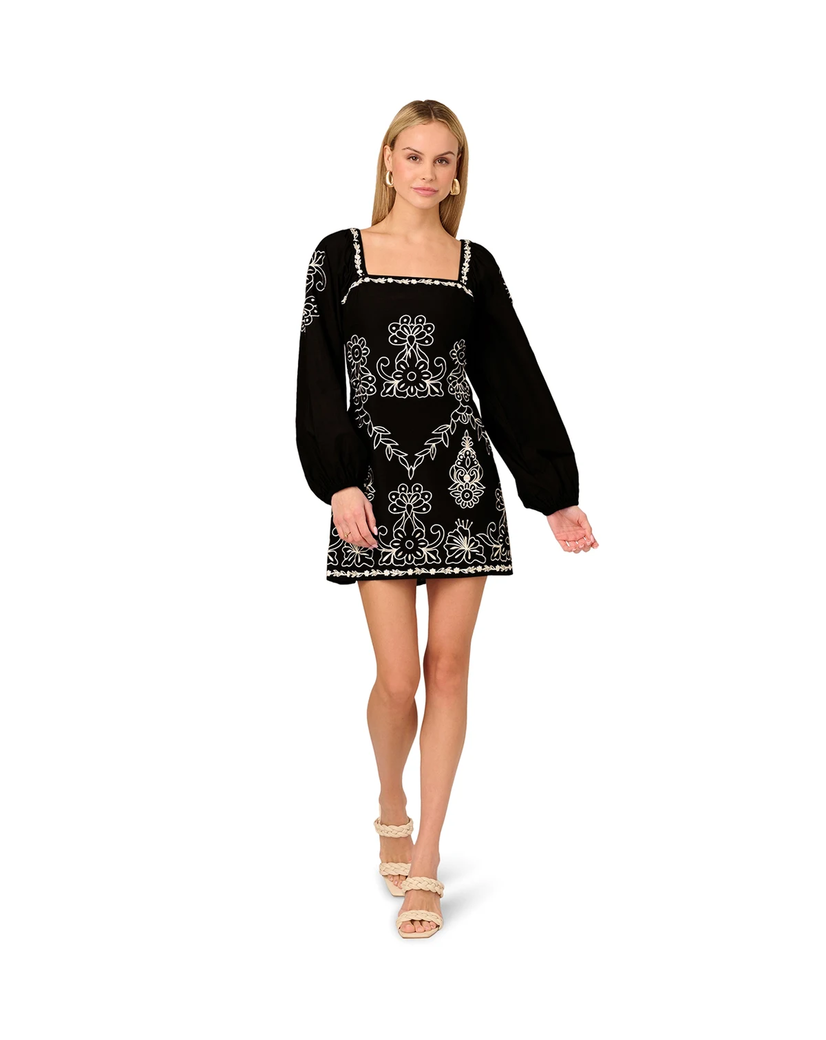 by Adrianna Papell Women's Cotton Embroidered Sheath Dress