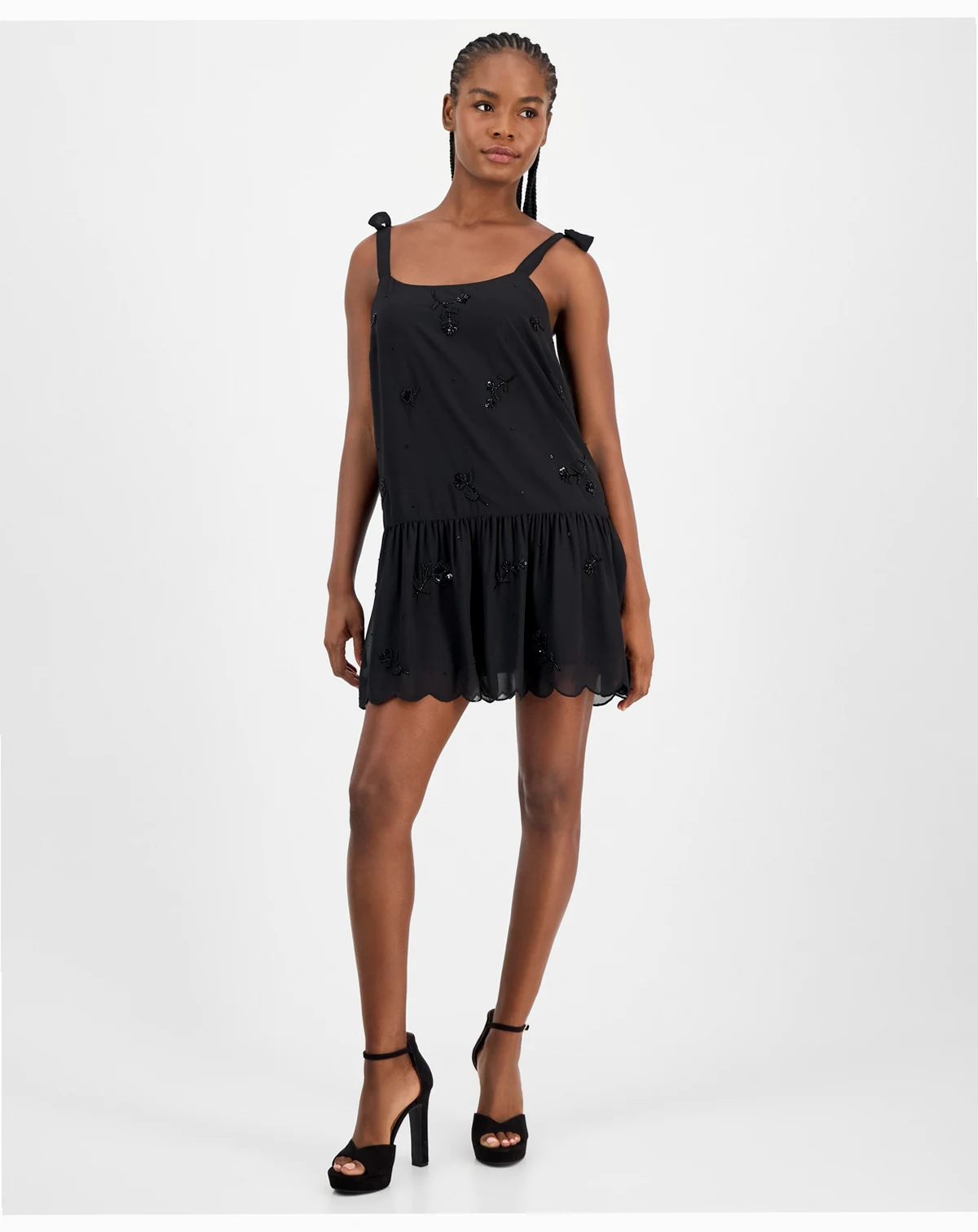 Women's Beaded-Front Mini Dress