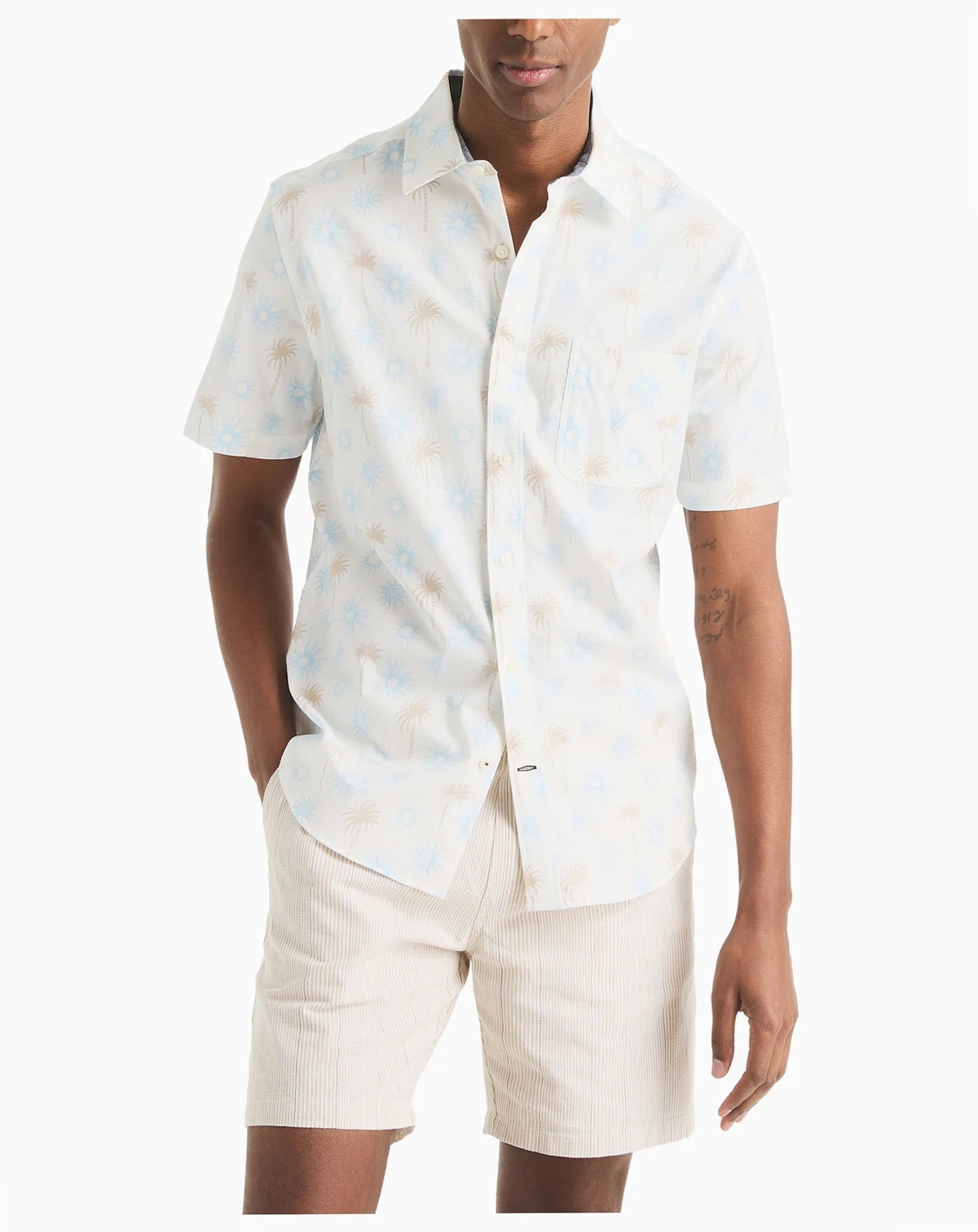 Men's Classic-Fit Tropical-Print Shirt