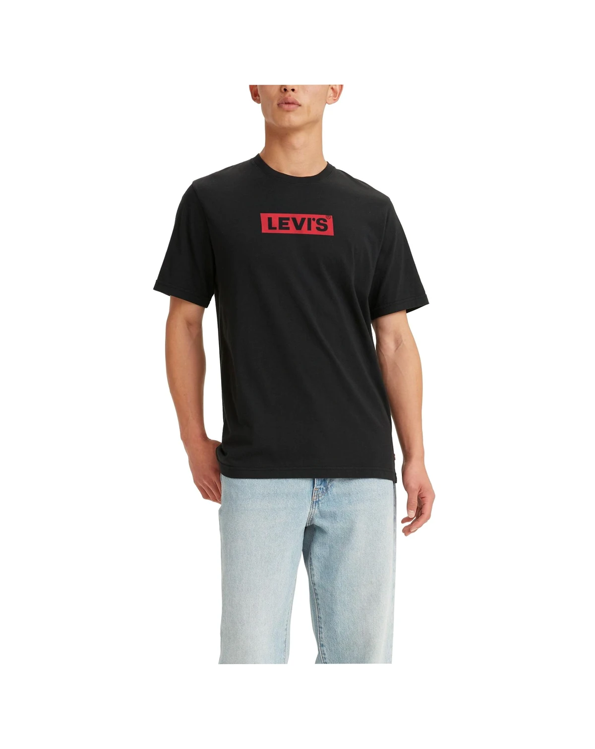 Men's Relaxed-Fit Box Tab Logo Crewneck T-shirt