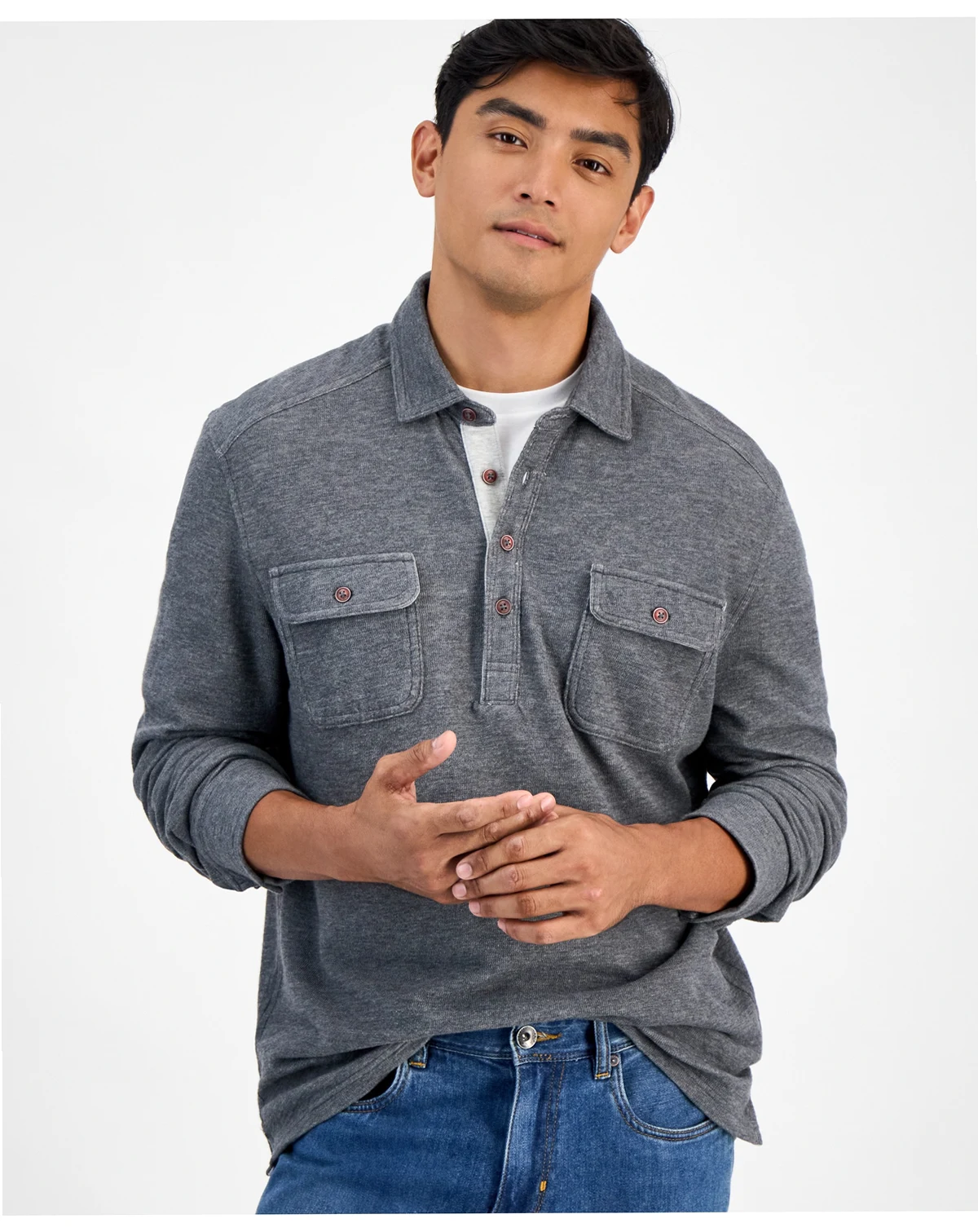 Men's Penn Cove Long-Sleeve Polo Shirt