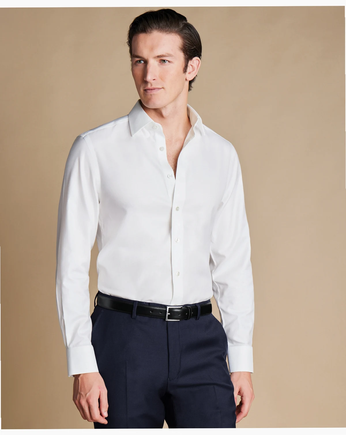 Men's Slim-Fit Non-Iron Solid Dress Shirt