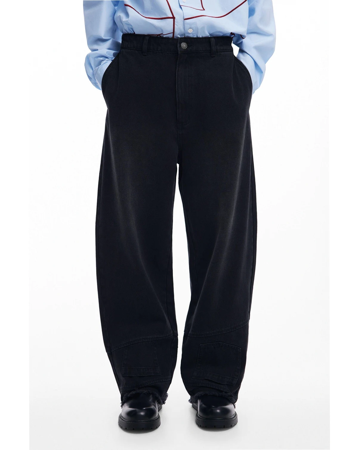 Men's Upcycling jeans with frayed hem