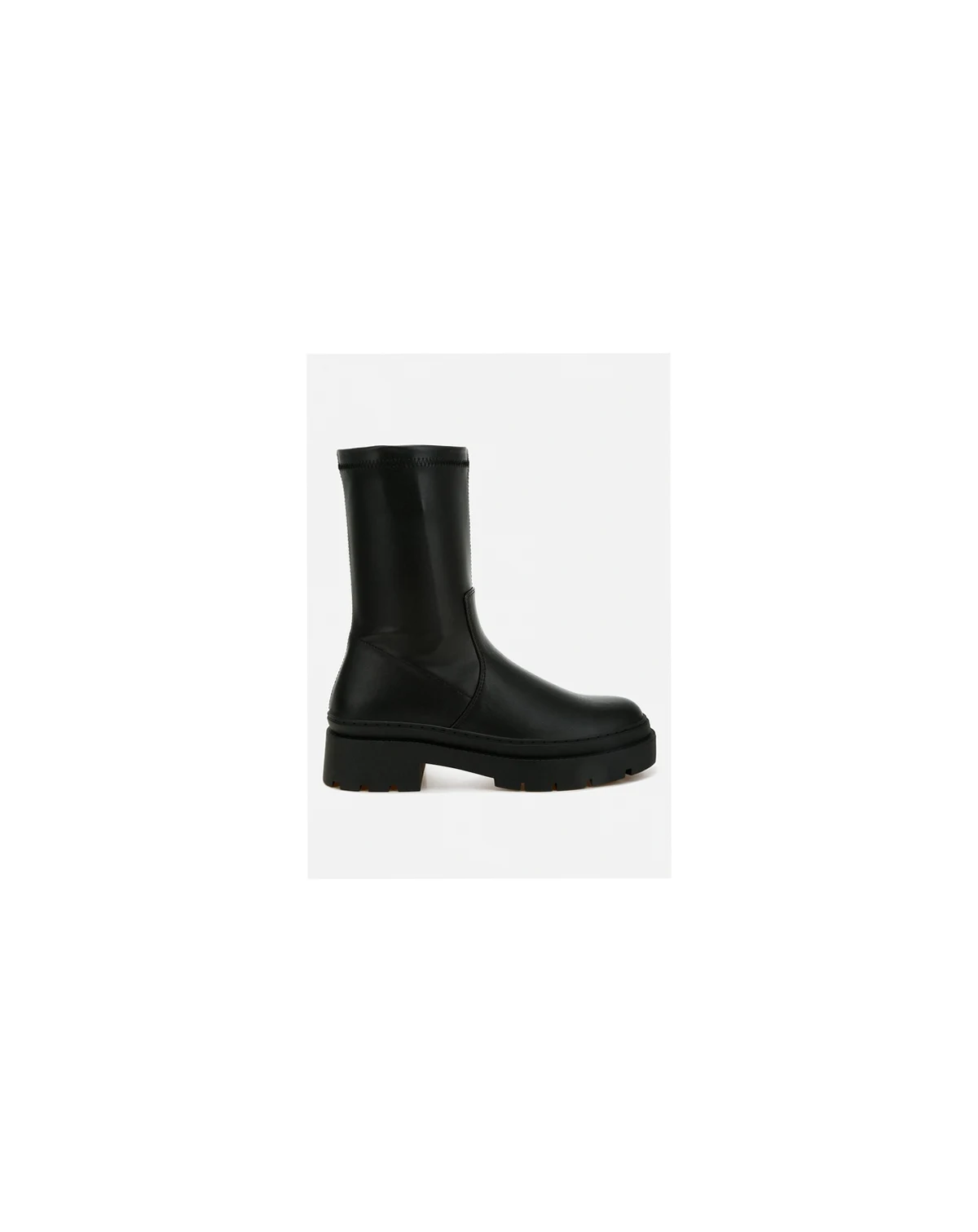 Womens Carmit Chunky Faux Leather Calf Boots