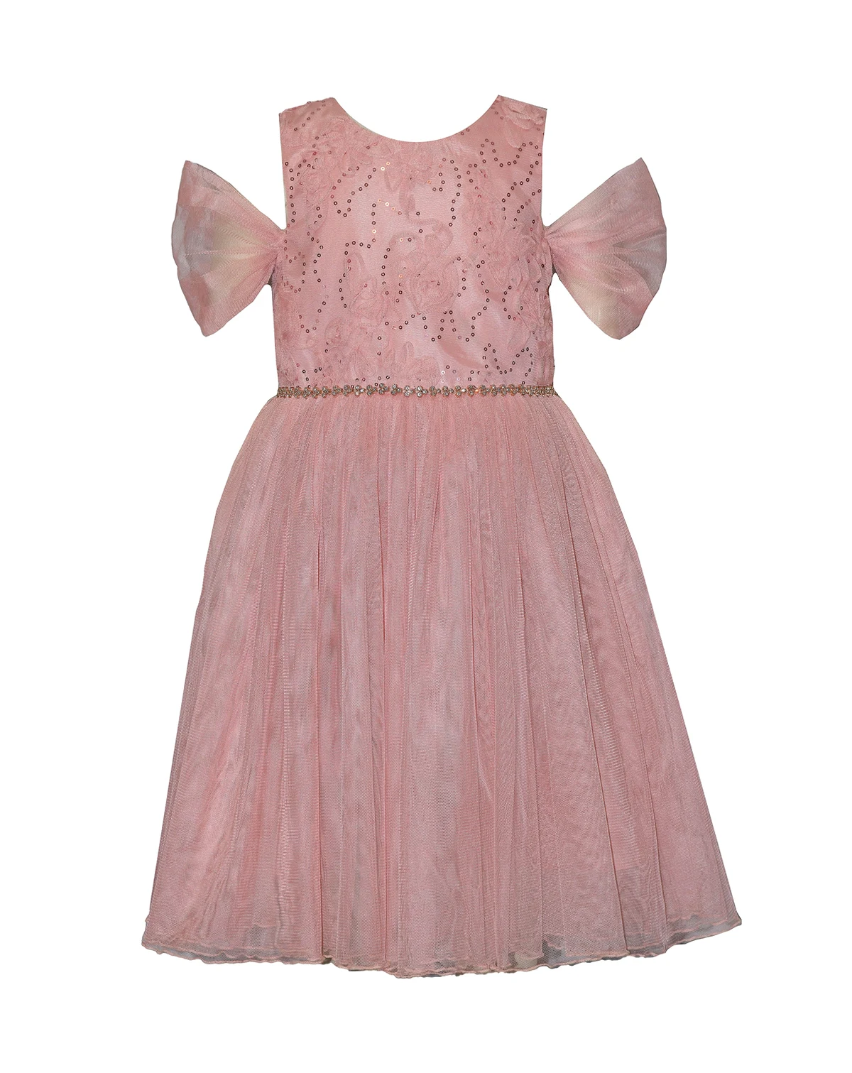 Little and Toddler Girls Cold Shoulder Ballerina Party Dress