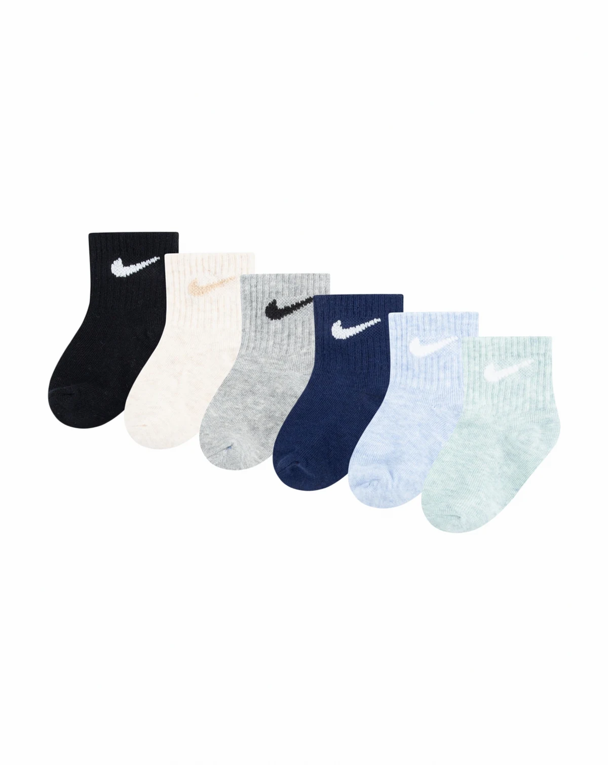 Baby Girls' or Baby Boys' and Toddler Swoosh Ankle Socks, 6-Pack