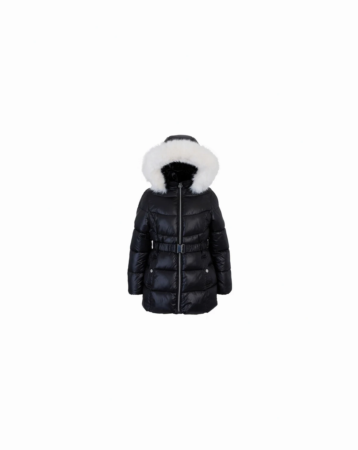 Toddler and Little Girls Belted Stadium Puffer Jacket