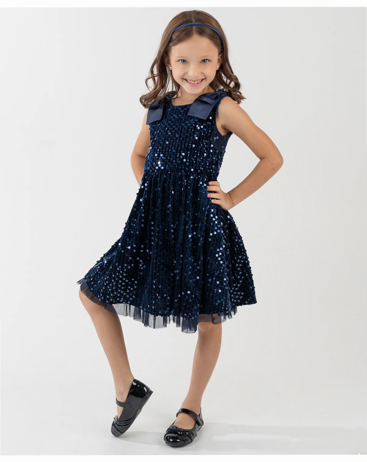 Girls' 2T-6X Sequined Sleeveless Dress