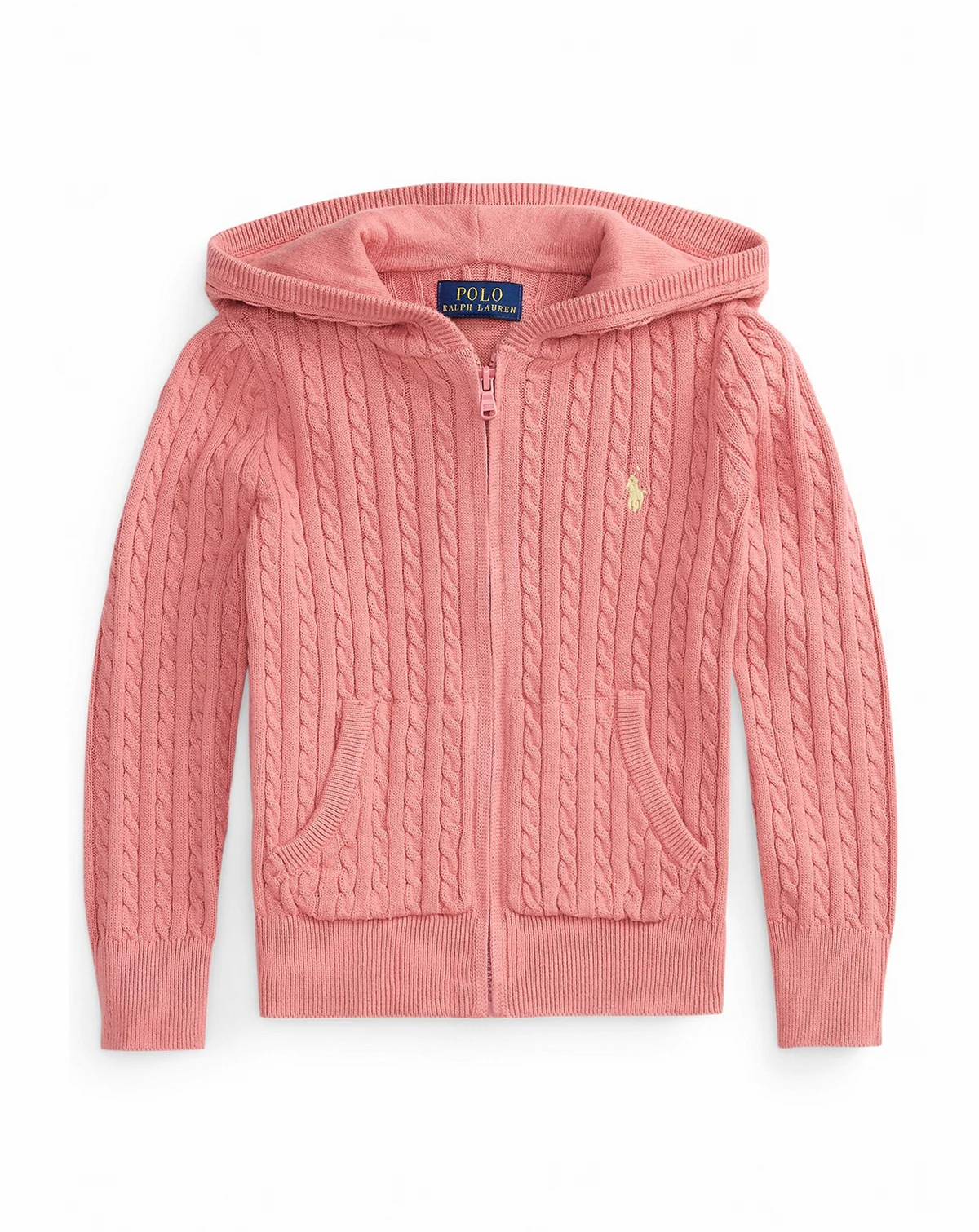 Girls' 2T-6X Mini-Cable Full-Zip Hooded Sweater