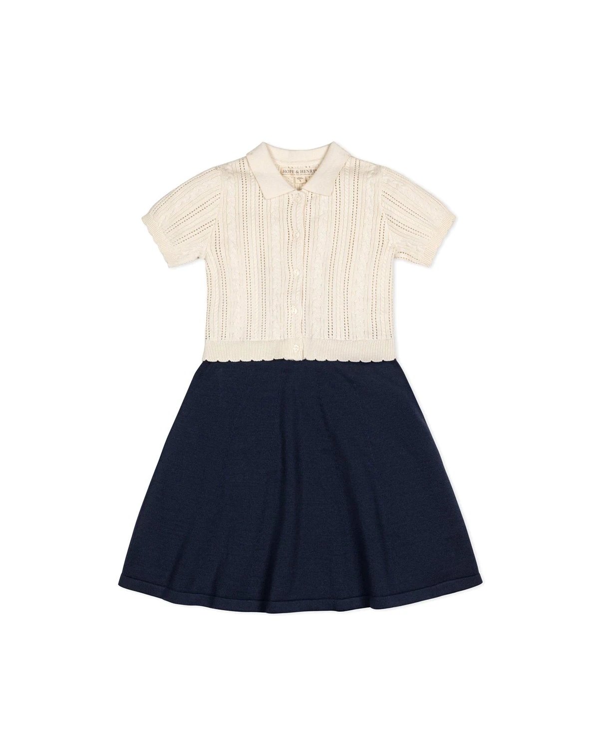 Toddler Girls Short Sleeve French Schoolgirl Sweater Dress