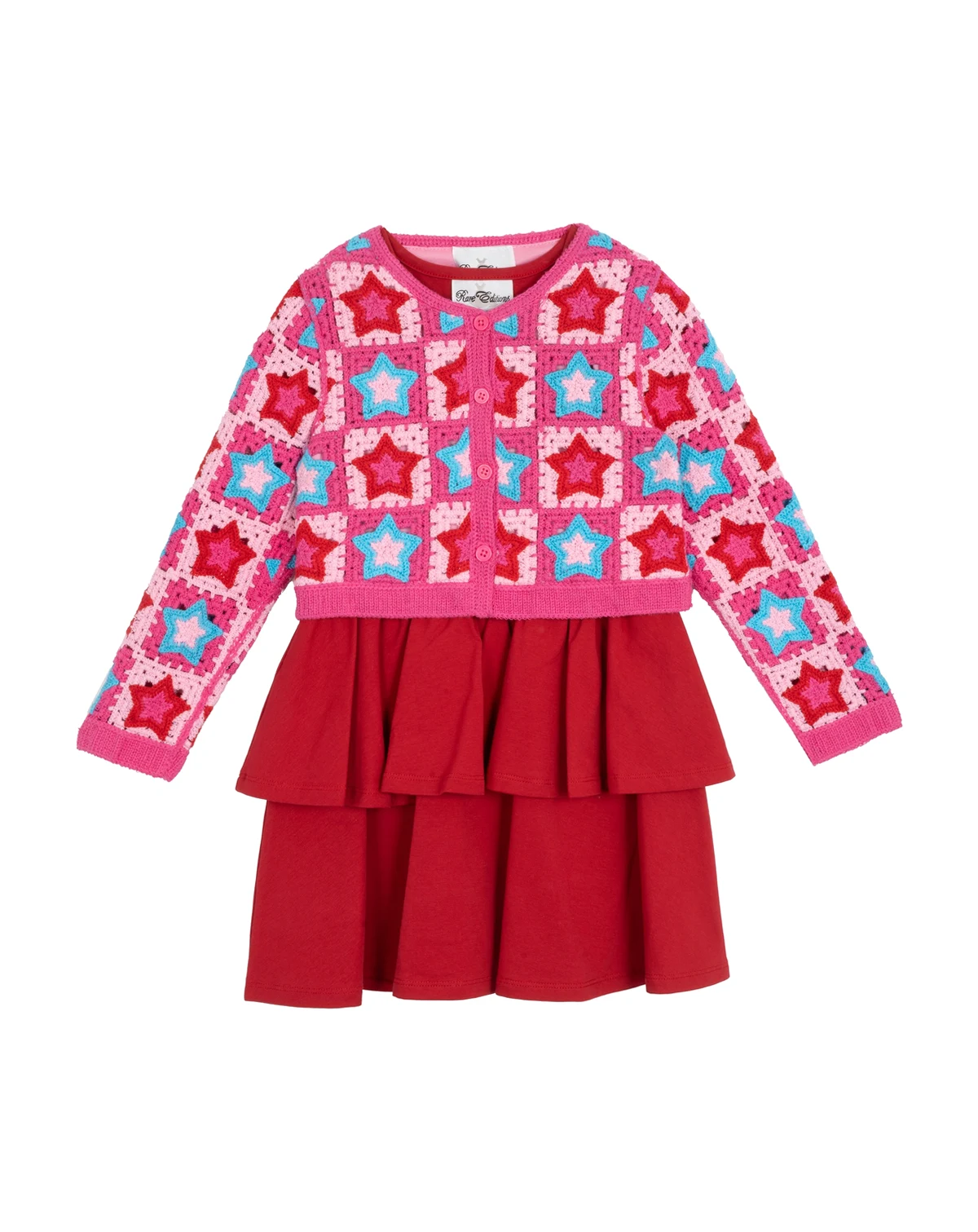 Little Girl Dress with Crochet Cardigan, 2 pc